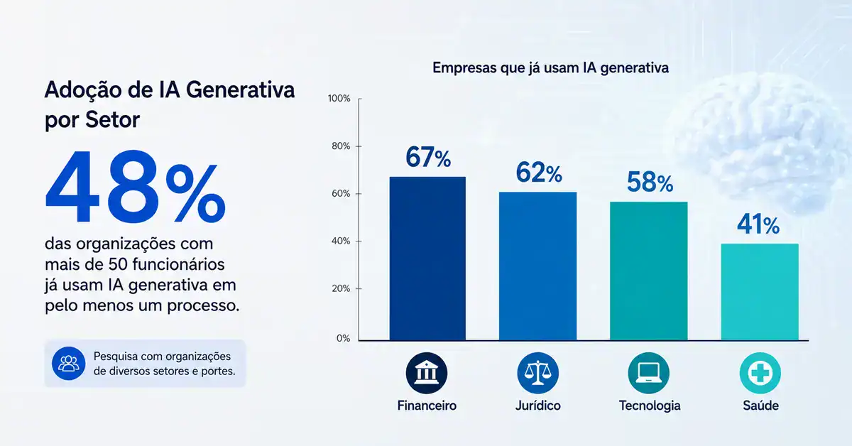 gráfico de barras da adoção de IA por setor (dados FGV)